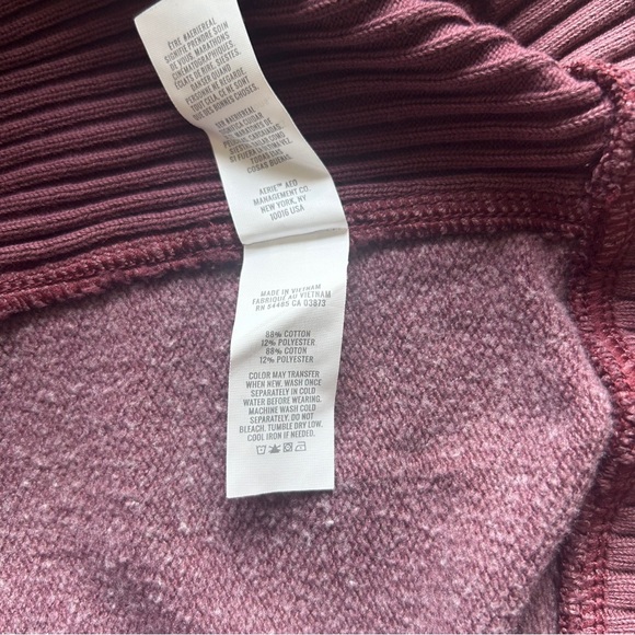 Aerie | Oversized Red Mock Neck Long Sleeve Slouchy Lounge Sweatshirt Small - Picture 12 of 12